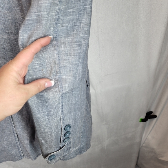 INC 100% Linen Blue Blazer Jacket Mens Size Large - Picture 12 of 12